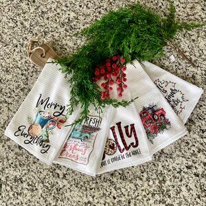 Set/5 Holiday Kitchen Towels
